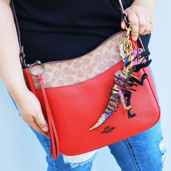 NWT Coach Large Rexy Dinosaur Keychain Bag Charm Orange - Picture 2 of 7